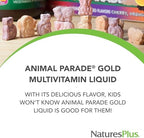 NaturesPlus Animal Parade Source of Life Gold Children's Liquid Multivitamin, 30 OZ - Natural Tropical Berry Flavor - Immune Support Supplement - Organic Whole Foods, Gluten-Free, Vegan - 60 Servings