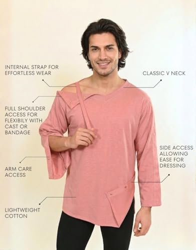 Inspired Comforts Unisex Post-Surgery/Dialysis Shirt | Full Tearaway Design with Easy-Open Shoulder, Arm & Side Snaps