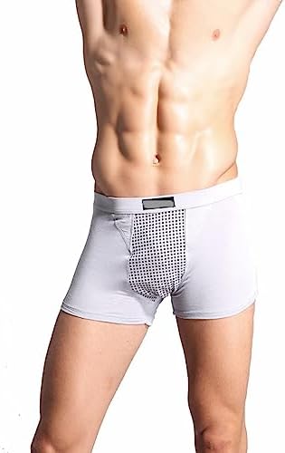 POCHY 6 Pack Magnetic Therapy Underwear for Men Cotton Boxer Briefs Enlargement Health Care Trunks Soft Inner Pants (Color : Gray, Size : 3X-Large)