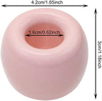 ONLYKXY 1pcs Mini Toothbrush Base Holder Stand Ceramic Ring Single Pen Holder for Bathroom Vanity Countertops Desk Organizer Tooth Brush Holder (Light Pink)