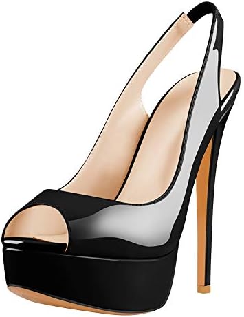 Open Peep Toe Platform High Stiletto Heels Slingback Sandals