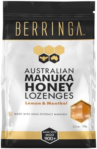 Berringa Australian Manuka Honey Lozenges (Lemon & Menthol)