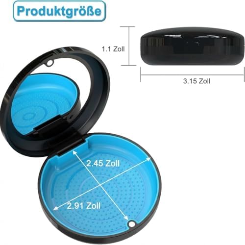BVN Retainer Case with Mirror, Orthodontic Dental Case for Braces, Mouth Guard, Dentures, Teeth Aligner, Night Guard Container Storage Holder Black