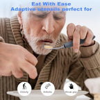 Adaptive Utensils,Weighted Utensils for Hand Tremors,Utensils for Parkinsons Patients,Elderly,Arthritis,Weak Hand Grip,Tremors&Handicapped.Stainless Steel Knife,Fork and Spoons Set (4pcs Right-Handed)