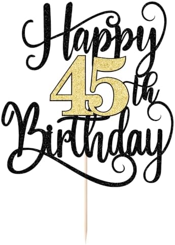 happy 45th birthday cake topper,45 birthday party cake decorations