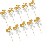 20Pcs Carousel Horse Cupcake Toppers Horse Cake Decoration Cake Picks for Birthday Wedding Baby Shower Party Supplies