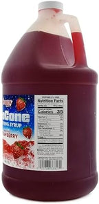 Snappy Strawberry Sno Cone Syrup, 1 Gallon (128 ounces) Size, Ready to Use For Snow Cone Machines, Flavored Syrup for Shaved Ice, 14 Snow Cone Flavor Options