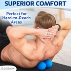 COZLOW Double Lacrosse Silicone Massage Ball - Cobalt Blue - Peanut Trigger Point Roller for Mobility, Deep Tissue Therapy, Myofascial Release - Acupressure Tool for Muscle Pain Relief