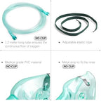 ANSNF 2 Pack Oxygen Mask for Face Adult with 6.6' Tube & Adjustable Elastic Strap - Size M - NO Cup