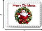 Edible Cake Topper Santa Christmas 8.5 x 11inch Custom Personalize Holiday