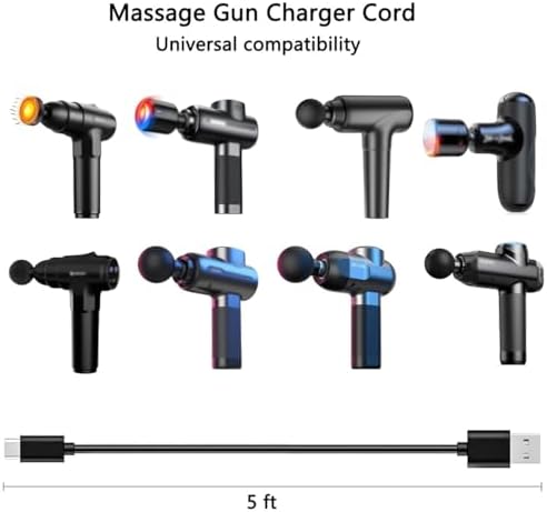 Akingdleo Massage Gun Charging Cord,USB C Charger Cable Compatible for Raemao X6,AERLANG EM13,cotsoco M784 891,Bob and Brad C2 T2 Q2,RENPHO GM171 C002S R3 Massage Gun Charger Replacement Cord