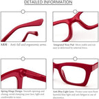 REAVEE Reading Glasses for Women, Blue Light Blocking Stylish Oversized Computer Readers Spring Hinge