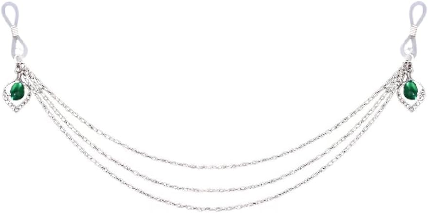 Emerald Crystal Dangle Fake Nipple Rings Body Chains Adjustable Non Piercing Nipple Noose Bra Chest Nipple Chains Sexy Clothes Accessories for Women