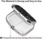 ABLESKY Pill Box, 2 Compartment Pill Organizer Case for Pocket or Purse, Small Portable Metal Travel Medicine Box with Mirror, Daily Vitamins Fish Oil Container-Tarot Constellation Moon Sun