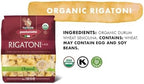 PASTA ZARA - Rigatoni - Organic - 100% Italian Pasta, Made with Durum Wheat Semolina Flour, Non GMO, Kosher (1 LB. BAG) - Consistently al Dente.