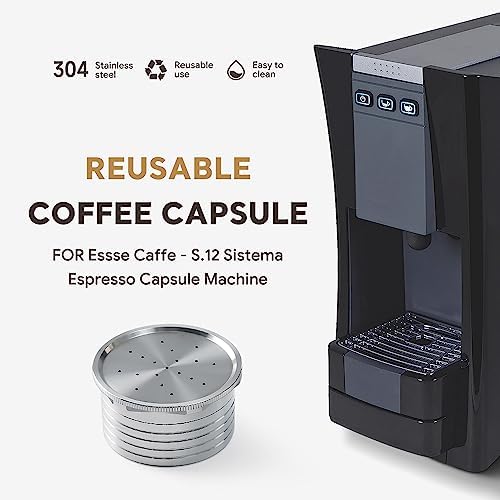 Reusable Coffee Capsules, Compatible with Essse Caffe S.12 St Machine - Refillable Stainless Steel Pods