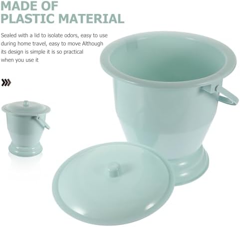 Beaupretty Portable Bedpan with Lid 9.25 Inch Lightweight Chamber Pot Urine Bucket for Kids Elders Women Compact Peeing Pan for Home and Travel