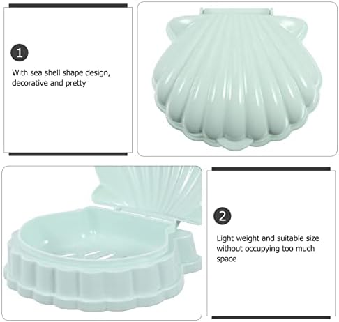 2Pcs Sea Shell Shape Soap Trays Plastic Soap Dishes for Bar Ideal Containers for Bathroom and Kitchen Decorative and Functional Holders