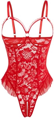 Women Sexy Lace One Piece Bodysuit Lingerie Set Mini Teddy Babydoll