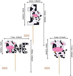 Rsstarxi 36 Pack Cow One Cupcake Toppers Farm Animals First Birthday Cupcake Picks for Cow 1st Birthday Baby Shower Kids 1st Birthday Party Cake Decorations Supplies
