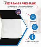 ITA-MED Unisex 12” Abdominal Binder – Helps Recover Post-Surgery, Postpartum & Hernia, Made in USA, White (Small)