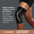 Tommie Copper Knee Compression Sleeve, 15-20 mmHg, 4D Stretch & Non-Slip Fit for Targeted Support, Patented Copper Znergy Fabric, Anti-Odor Benefits, Breathable Design