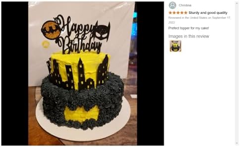 Btman Happy Birthday Cake Topper – Suprhero Party Decoration for Birthday, Celebration, or Event – Gotham City Theme Cake Decor – Reusable Acrylic Btman Cake Topper for Party Tables and Cakes