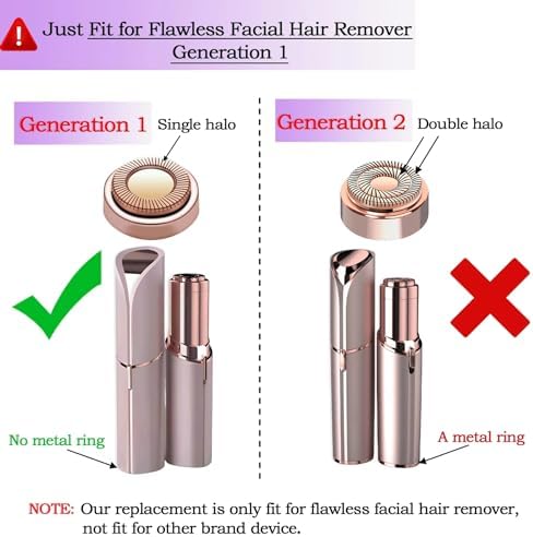 Facial Hair Remover Replacement Heads for Generation 1 Finishing Touch Flawless Facial Hair Removal Tool for Women,18K Gold-Plated Rose Gold 3 Count,First Generation by BECHY. (3 PCS Rose Gold)