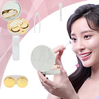 2 Pack Marble Contact Lens Case All-in-One Travel Contact container Soak Storage Kit(Rose Gold + Gold)