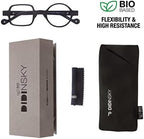 DIDINSKY readers presbyopia reading glasses anti blue light for men and women. Rubber touch, flexible temples and anti-reflective lenses. Graphite +1.5 - DALI BIO