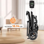 Z15 Wheelchairs for Adults & Children, 18.9lbs Transport Wheelchair Lightweight Foldable with Locking Hand Brakes and Explosion-Proof Tires, Portable Travel Wheel Chair Supports 220 lbs