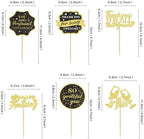 Ercadio 24Pcs We Appreciate You Cupcake Toppers Glitter Black Gold Thank You Being Awesome Retirement Cupcake Decorations Graduation Parents Appreciation Theme Teacher's Mother Father Day Supplies