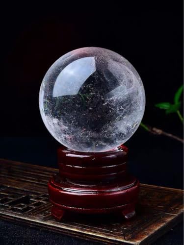 NIBHZ Natural White Crystal Ball Ornaments Crystal Ball Home Desk Mascot Ornaments East China Sea Natural Crystal Stone,White,40mm