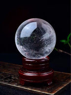 NIBHZ Natural White Crystal Ball Ornaments Crystal Ball Home Desk Mascot Ornaments East China Sea Natural Crystal Stone,White,40mm