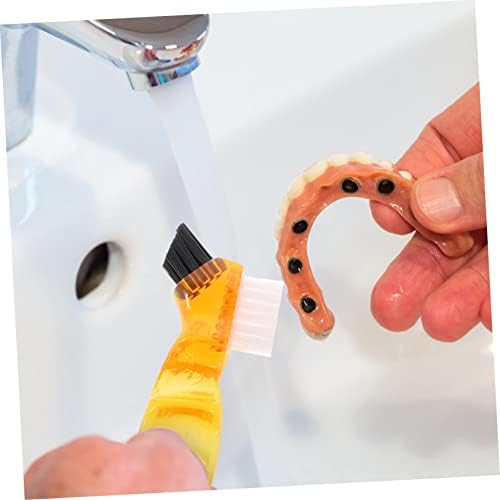 Mini Denture Brush 4-Pack Double-Head Multi-Functional Cleaning Tool for Oral Care Portable and Creative Brush for False Teeth Maintenance