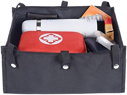 AROUY Large Walker Bag Under Seat for Four Wheel Rollator, Rollator Bag Tote Organizer Pouch Storage to Walkers for Senoirs, Walker Accessories (Black, L)