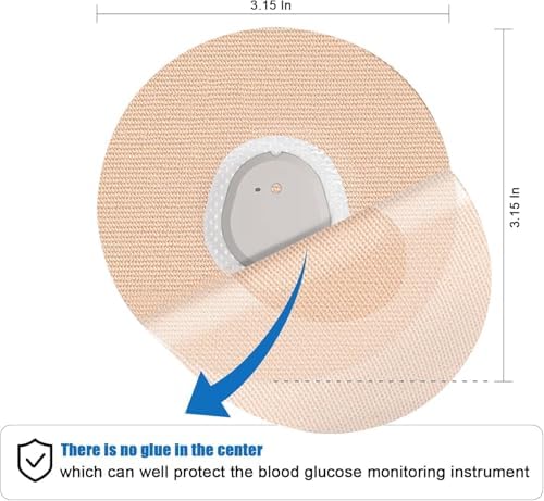 20 Pack,Over Patches Waterproof for Dexcom g7,CGM Sensor Patches| Non-Glue Central, Full Coverage, Latex-Free, Hypoallergenic& Breathable | Easy to Remove Without Leaving Any Marks (Tan, 3.15 in)