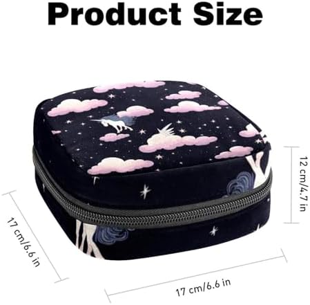 Sanitary Napkin Storage Bag,Period Bag,Unicorn Black and White Cloud,Sanitary Bags for Feminine Products