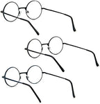 3 Pack Round Frame Reading Glasses Blue Light Blocking Reader Metal Full Frame Retro Glasses