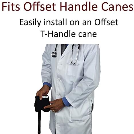 T-Handle Cane Pad – Crutcheze Premium Foam Grip Cover for Walking Canes – Soft Handle Cushion for Arthritis, Injury, Seniors – Black Mobility Accessory – Designed in USA