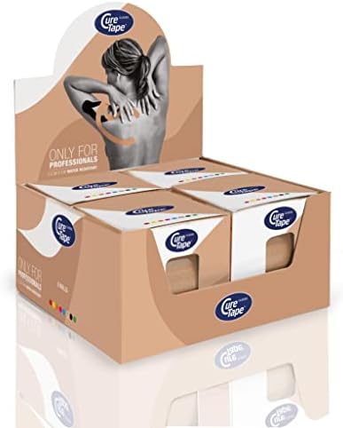 CureTape® Extra Wide Kinesiology Tape 3 Inch | Waterproof, Latex Free & Hypoallergenic | Therapeutic Kinesiology Tape for Professionals | Relief Pain, Supports Muscles & Speeds up Recovery! | Beige