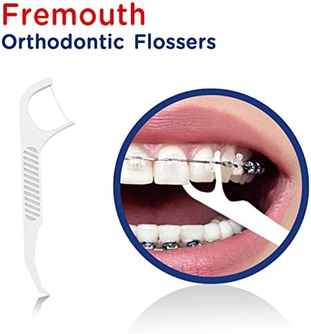Fremouth Upgraded Orthodontic Flossers for Braces - Ortho Dental Floss Picks, 50 Count (Pack of 2)