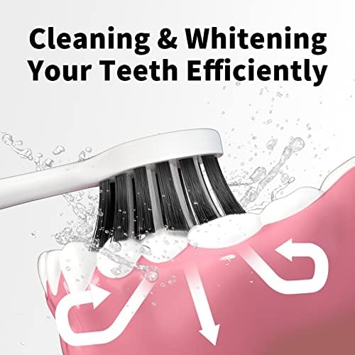 Replacement Toothbrush Heads Compatible with Gleem Electric Toothbrush, W Shape Design Planted with Nylon Bristle (White)