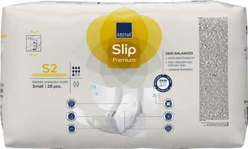 Abena Slip Premium Incontinence Briefs, Level 2, (Extra Small To Extra Large Sizes), Small, 28 Count