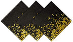 Black and Gold Party Supplies Disposable Napkins Gold Dot Confetti Paper Napkins for Birthday Anniversary New Years Graduation Wedding Christmas 3-Ply 50 Pack