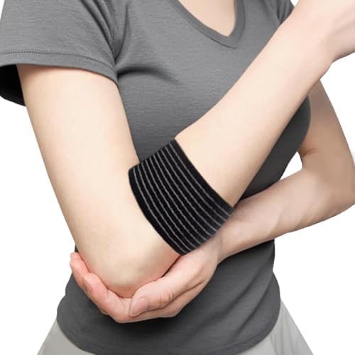 Elbow Compression Bandage for Pain Relief, Elbow Tendonitis Brace Wrap for Tennis, Golf, Badminton, Training, Forearm Brace Support, Arm Band (Black)