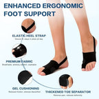 TEAWOO 2Pcs Bunion Corrector for Women & Men, Comfortable Big Toe Straightener with Pads & Splint, Hallux Valgus Pain Relief for Day & Night Support with Anti-slip Strap(1 Pair, Black)