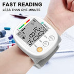 Wrist Blood Pressure Monitor, Rechargeable Bp Cuff Wrist & Accurate 2x99 Data Large LCD Screen Display for Home/Trave/Office Use