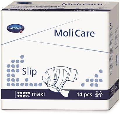 Molicare Slip Maxi Adult Incontinence Diaper - Size: Medium, Plastic Backed Adult Diaper, Moderate Absorbency Leak Protection, Unisex for Women and Men (Medium, 56 Count)