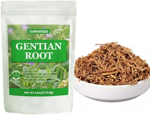 Dried Gentian Root (Long Dan Cao) - 4oz (113g) | Tradditional Bitter Herbal Tea, Non-GMO